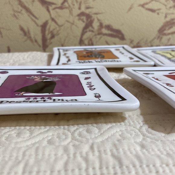 MWW Market Culinary Cuties by Andrew Tracey set 4 ceramic small square - Picture 9 of 9